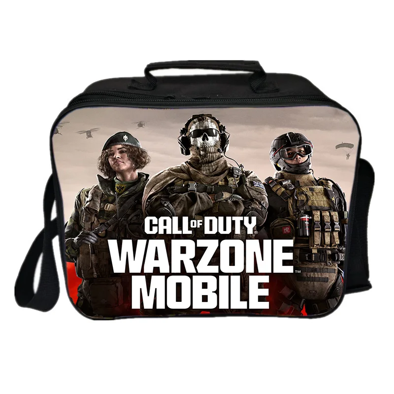 Portable Lunch Bag Call Of Duty Warzone Print Food Thermal Box Waterproof Office Cooler Lunchbox Students Storage Insulated Case