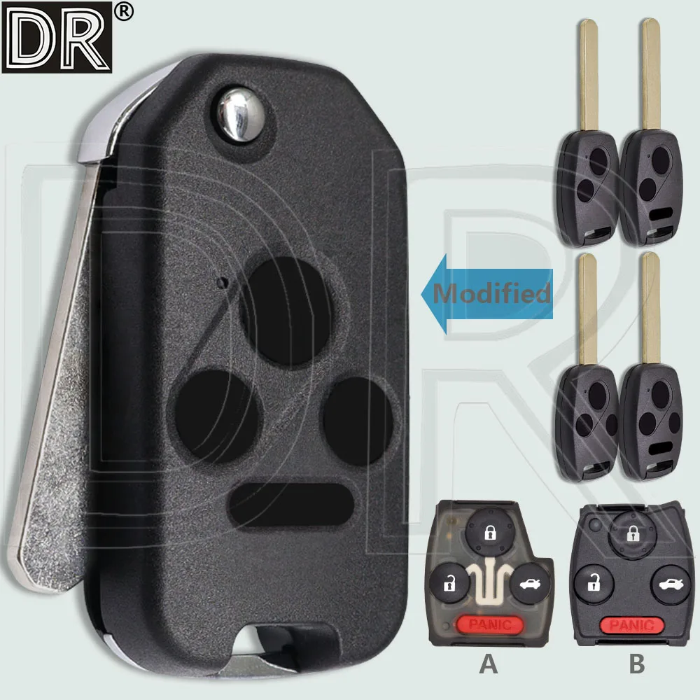 

Модифицированный корпус выкидного ключа DR HON66 с наклейкой для Honda Civic, Accord, CRV, Pilot, Fit, Insight, Ridgeline 2003-2013