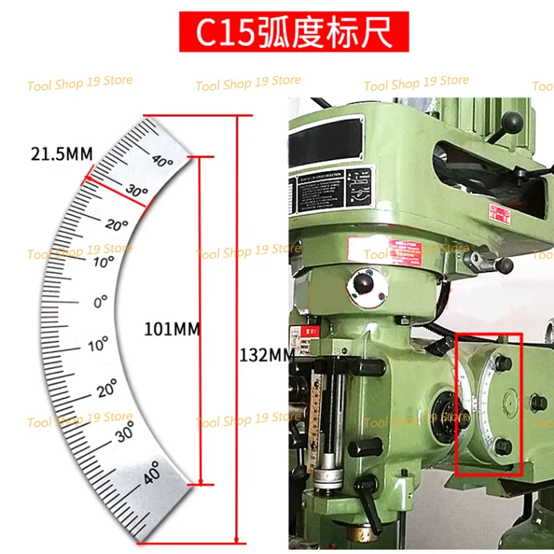 Turret Milling Machine Scale Ruler B159 Ruler Milling Head Before After About Shake Head Arc Angle C15 Aluminum Ruler