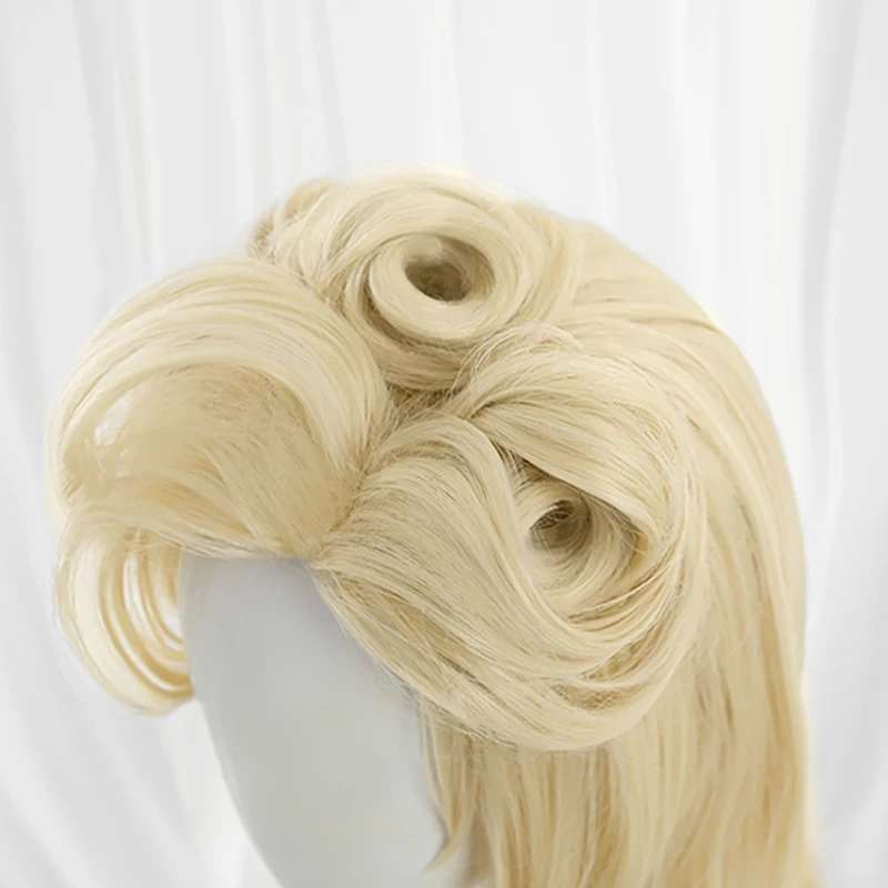 L-email wig Synthetic Hair Game LOL Western Magic Shadow Evelynn Cosplay Wigs 55cm Blonde Color Wigs Heat Resistant Hair