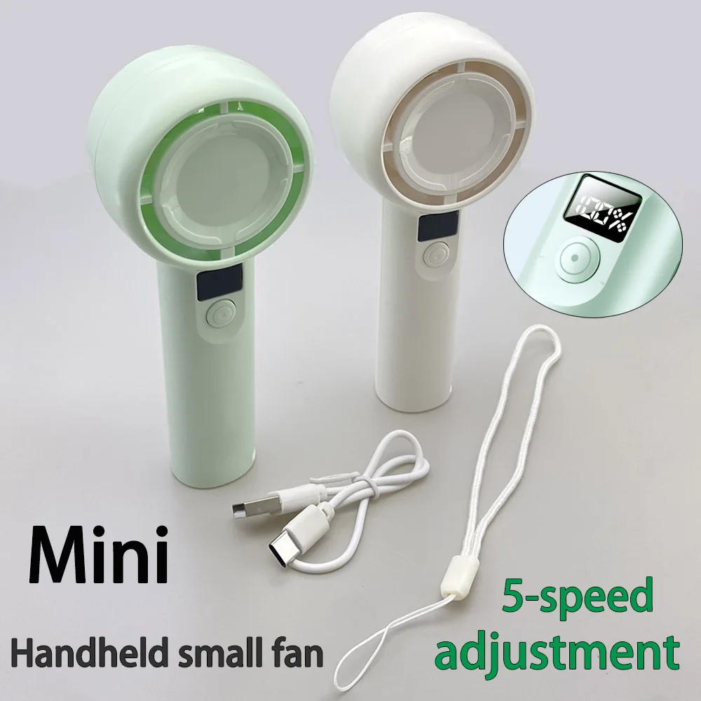 

Handheld Turbo Fan,Super Strong Wind,5 Speedsdigital display,Long Battery Life,1200mAh,USB Rechargeable,Multipurpose Pocket fan
