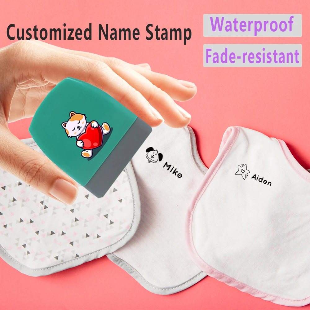 Lovely Heart-Loving Kitten Crystal Sticker Style Personalized Name Seal DurableBe Used As Gifts for Family, Friends, Teachers