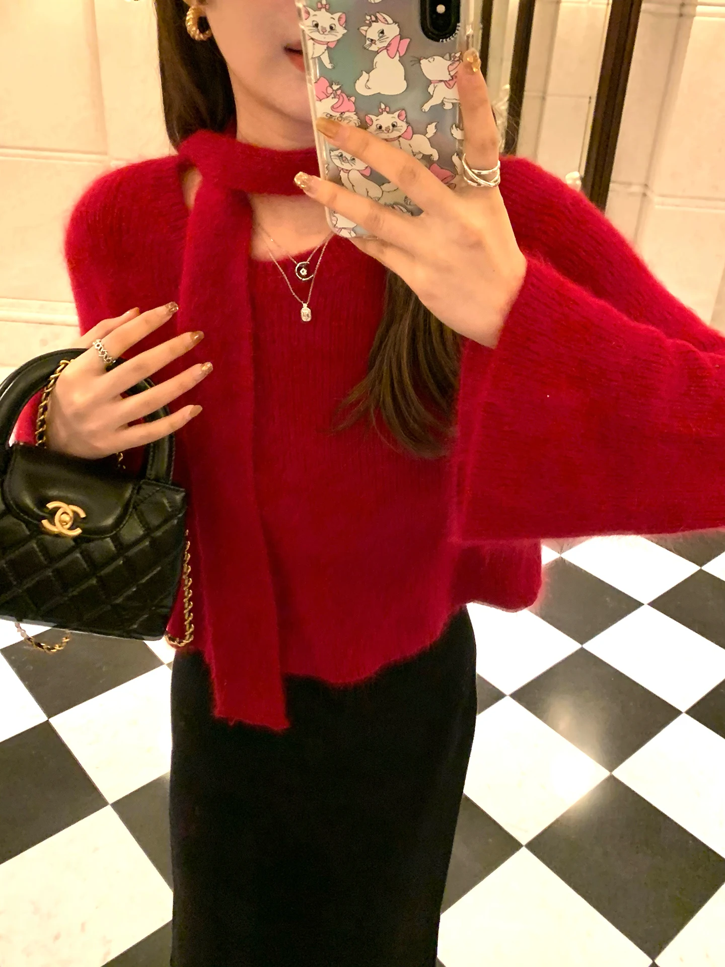 

Бархатный вязаный свитер Red Bear, женский свободный свитер, новогодняя мода, Cisas, повседневный длинный топ све