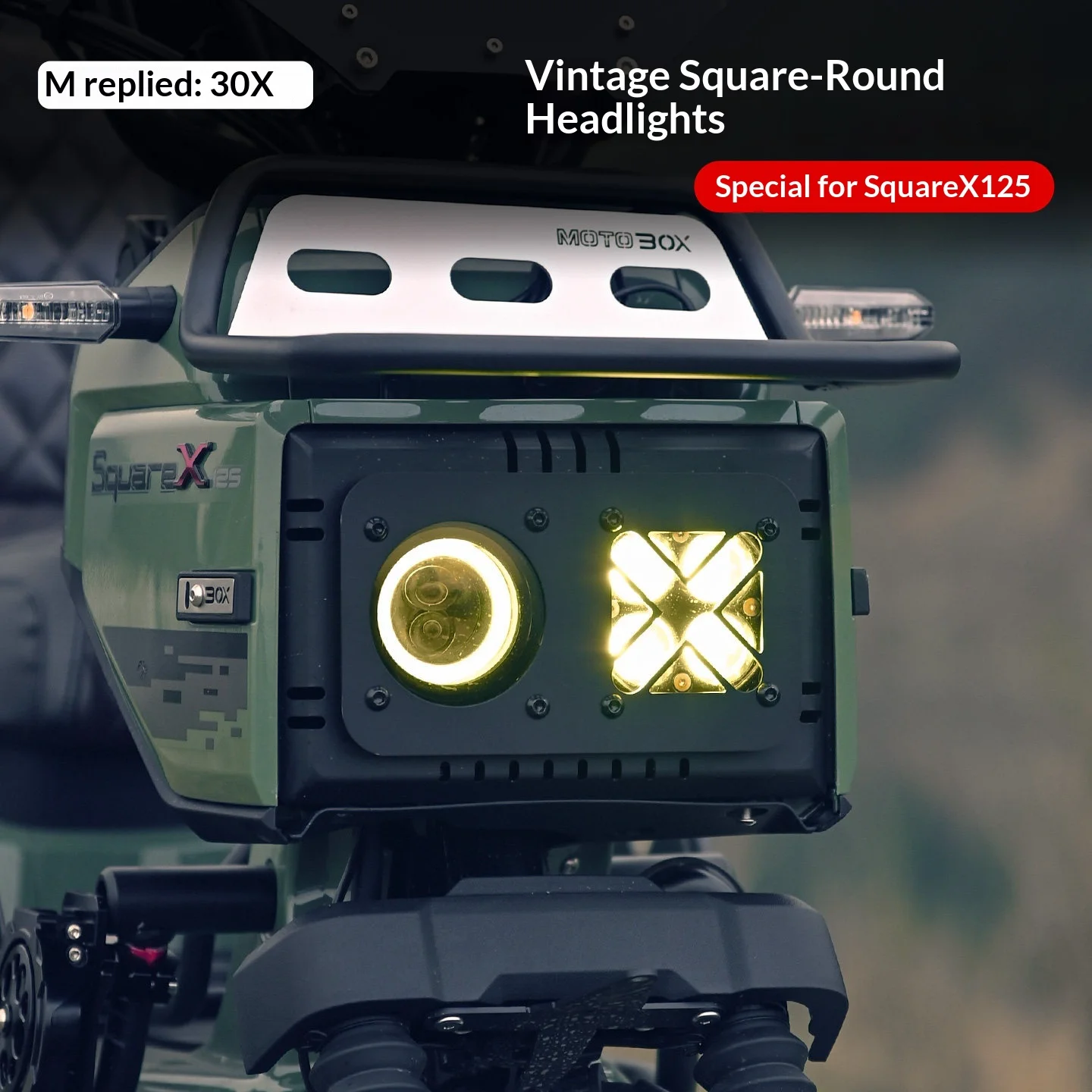 【Premium】For Honda SquareX125 motorcycles, for retrofitting with round headlights, LED headlight assemblies, and lens spotlights