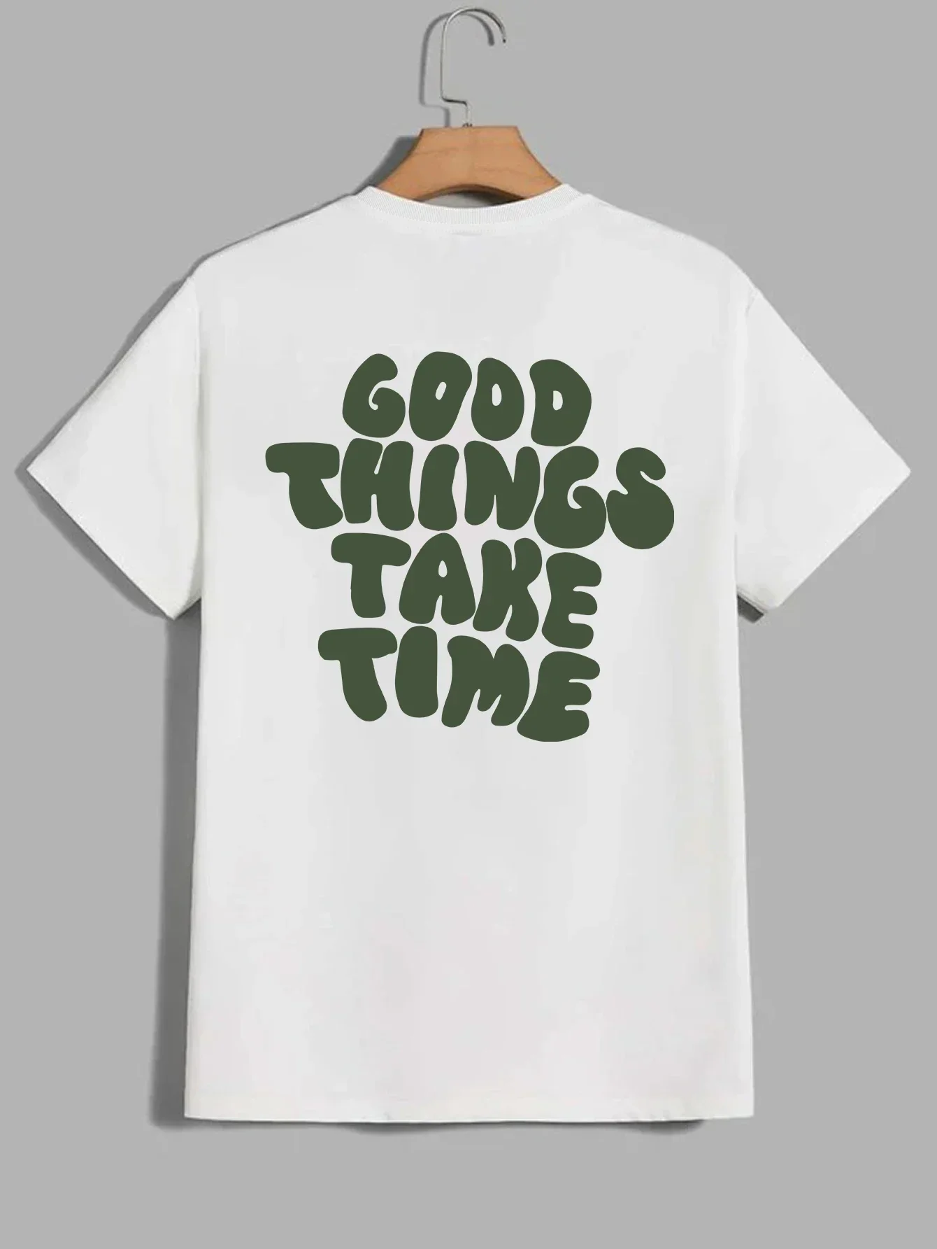 Good things take time Pattern Print Men's Comfy T-shirt Tops For Men hunter x hunter  jojo bizarre adventure  graphic t shirts