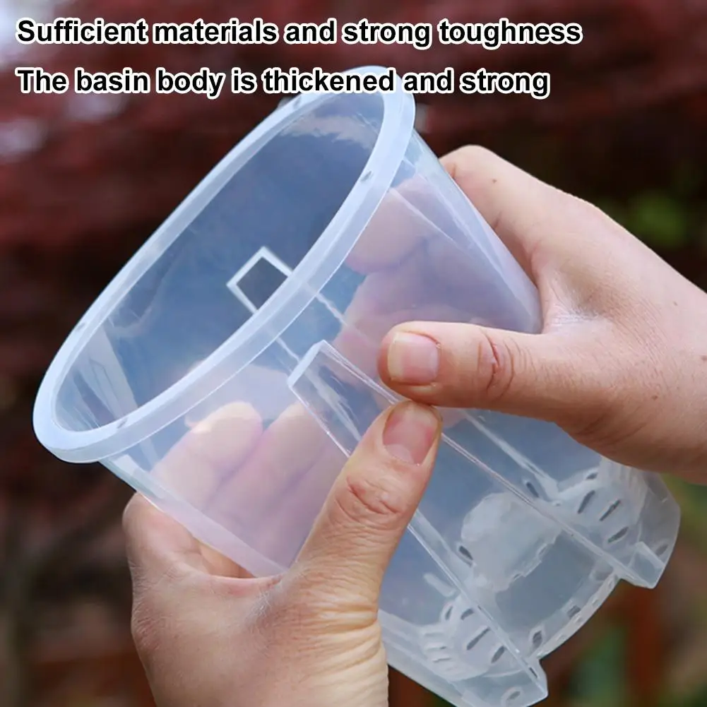 Plastic Root Control Transparent Flower Pot Breathable Breathable Planting Pot With Stomata Beautiful Phalaenopsis Orchid Pots