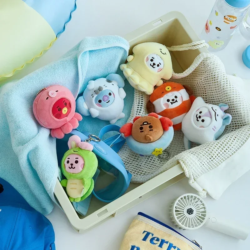 BT21 LINE FRIENDS Ocean Animal Series portachiavi ciondolo Cartoon peluche Cute Plush Doll Mini Bag accessori regalo per ragazze