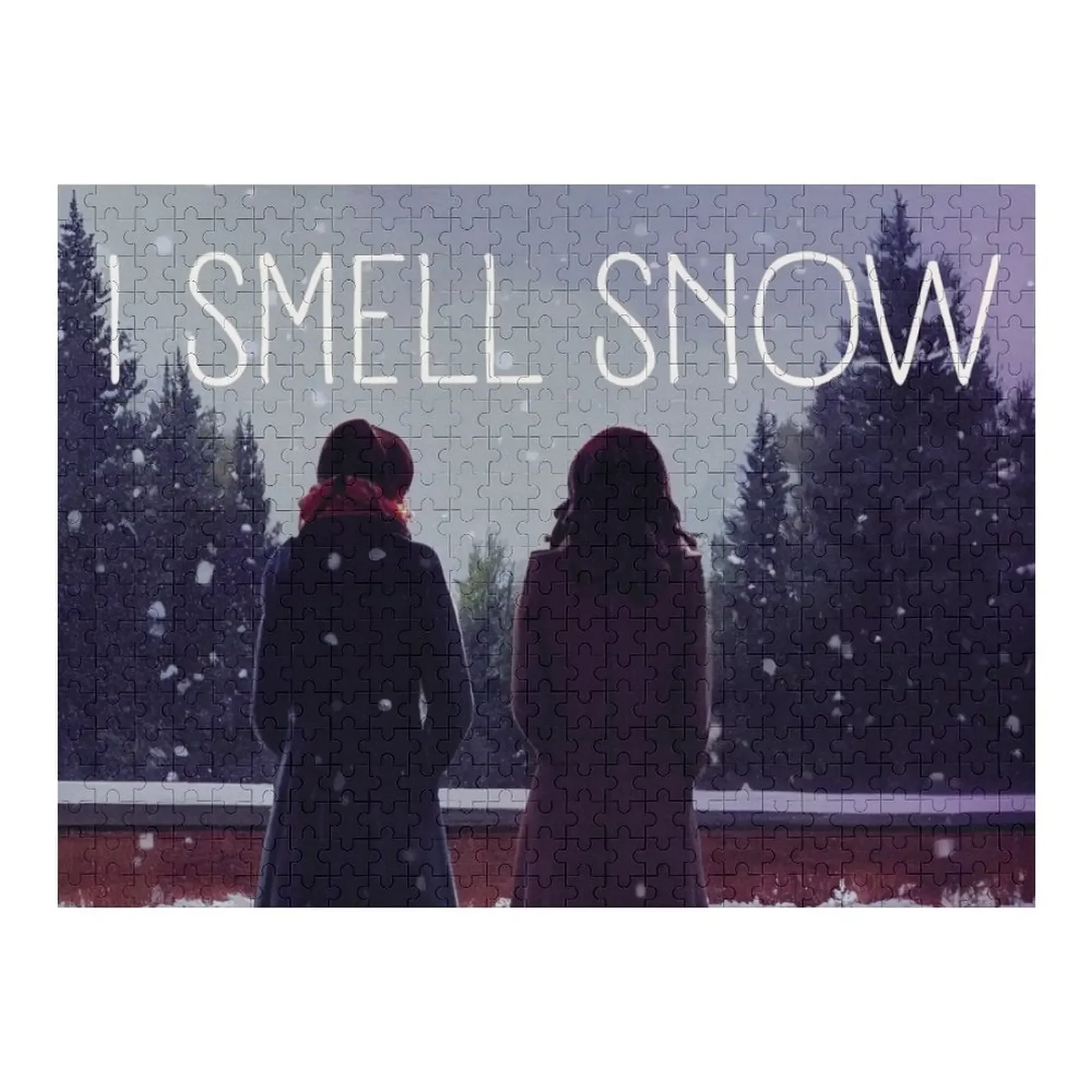 

I Smell Snow - The Girls Watching the Snow at Winter - Christmas Jigsaw Puzzle Baby Toy Wooden Name Customizable Gift Puzzle