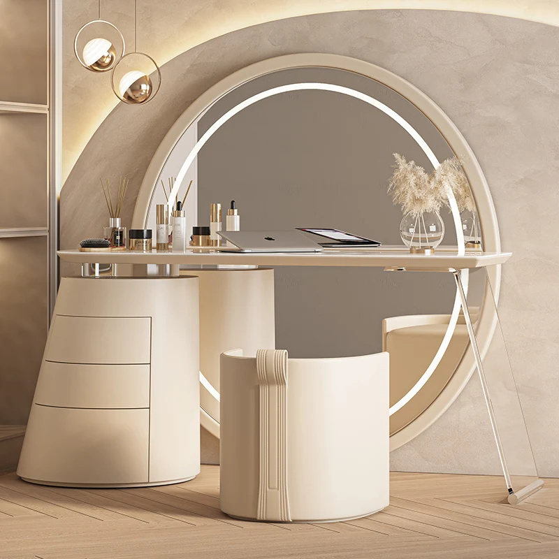 

European Luxury Vanity Table Organizer Drawers Desgin Modern Service Dressing Table Mirror Desk Large Penteadeira Furniture