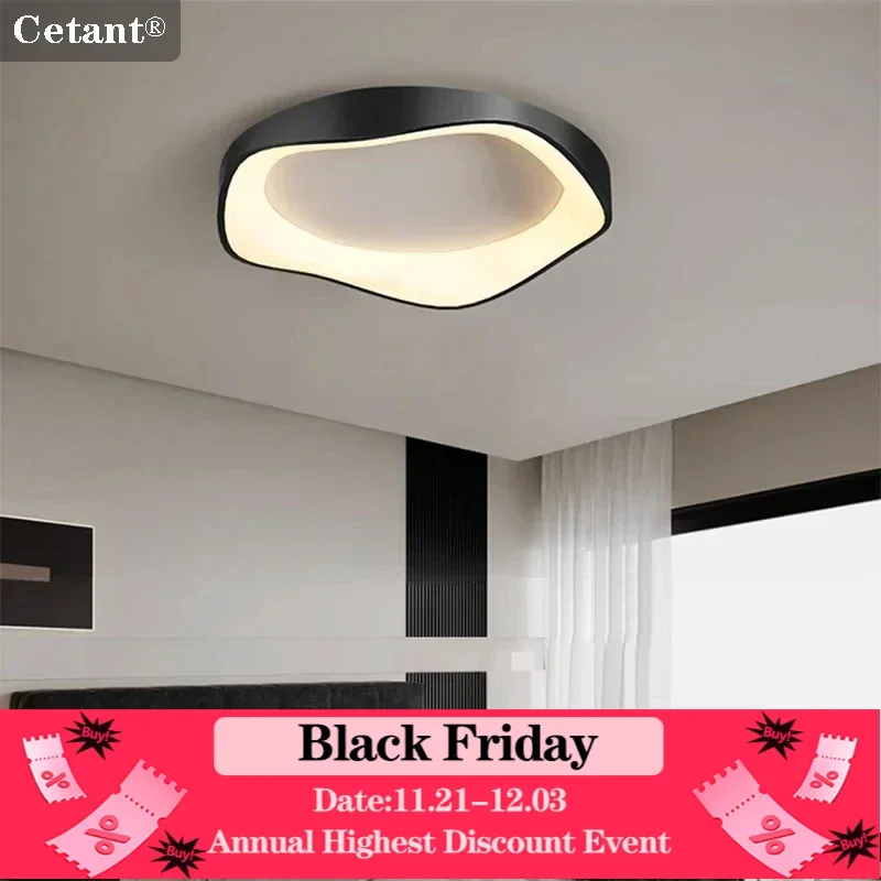 Modern LED Ceiling Light Minimalist Black White Gray Flower Shaped Lamps For Living Room Dining Rooms Bedroom Study Illumination