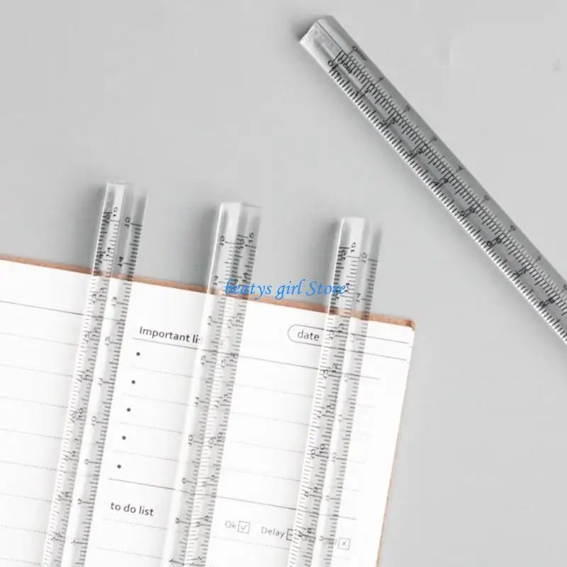 C7AB Gerades Lineal aus Acryl, Messbereich 0–15 dreiseitiges, klares gerades Lineal