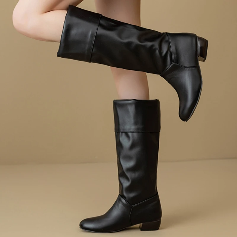 Slip on Knee High Boots Pleate - Waterproof Winter Boot recension och pris