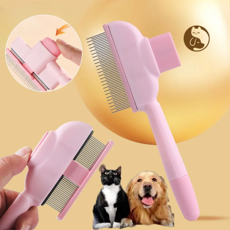 Pet Cat Hair Remover Comb Multifunctional Pet Brush Cat Beauty Self-Cleaning Pet Comb Supplies Universal Pet Comb