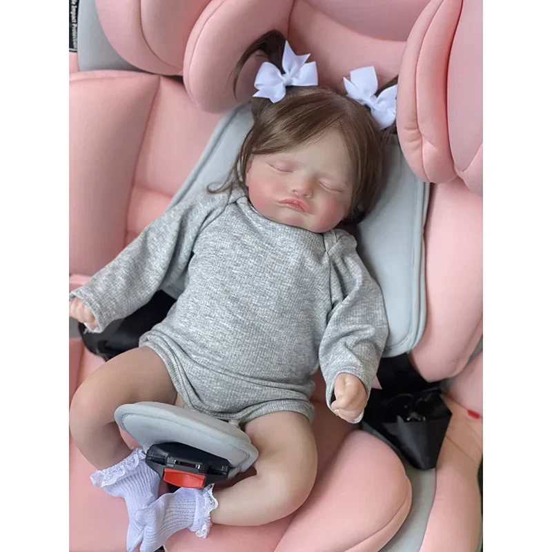 18inch Reborn Baby Doll Handmade Newborn Sleeping Baby Rosalie Real Pictures Muñecas Bebes Reborn 3D Skin with Visible Veins