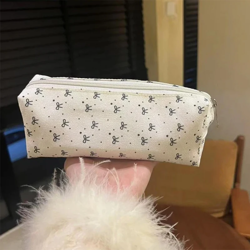 Large Capacity Pen Bag Pencil Pouch Bow Pattern Boxes Portable Stationery Organizer For Teen College Kids School Crafts Travel image 5