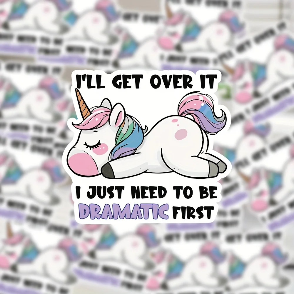 

I'll get over it, I just need dramatic first stickers - funny unicorn stickers - drama lovers dramatic stickers - satirical