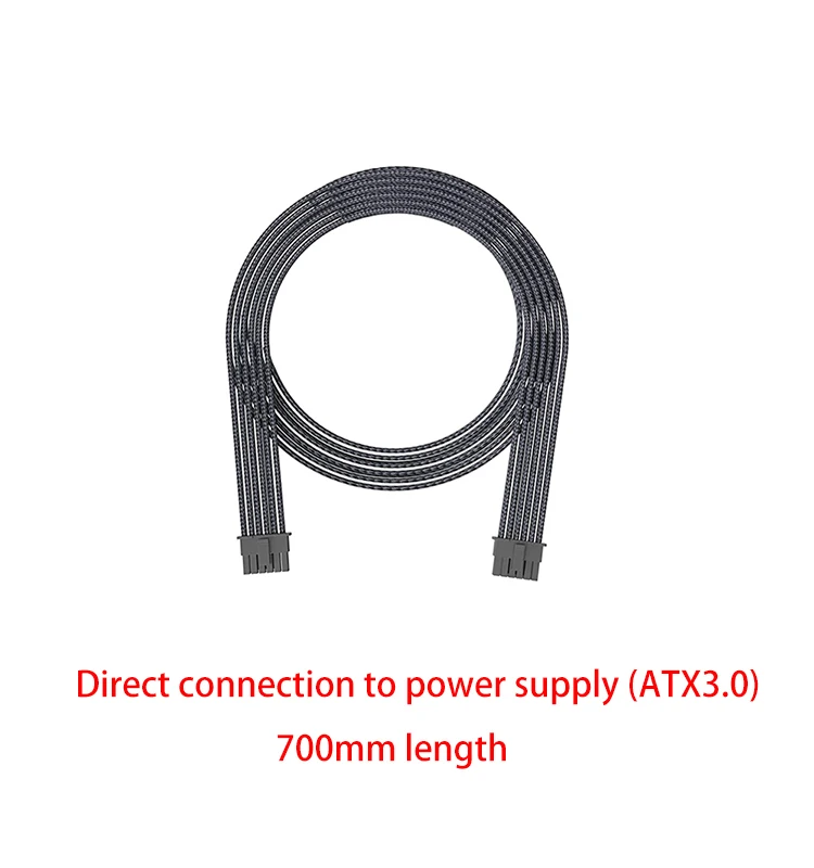 FormulaMod PCI-E5.0 16Pin(12+4P) GPU Sleeved  Cable, 16 AWG 12VHPWR Male to Male Power Cable for RTX 3090Ti 4080 4090 4070