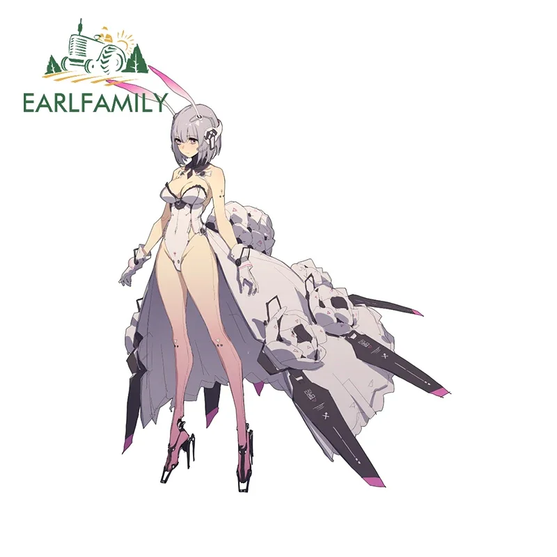 

EARLFAMILY Bunny Girl Sexy Car Stickers Sunscreen Anime Funny Bikini Decals Surfboard Car Accessories Windows Caravan Decoration