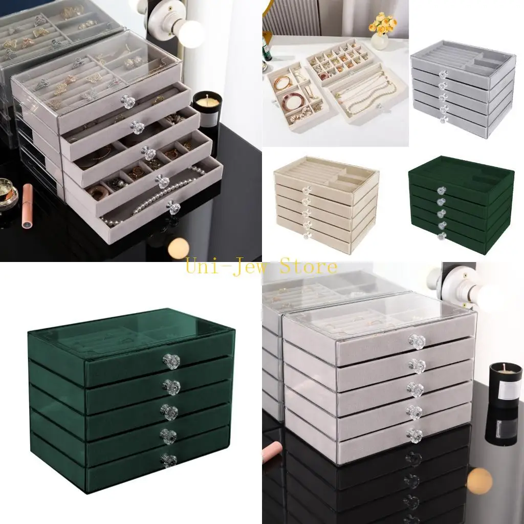 

40GB Jewelry Organiser Box PET Construction Customizable Layers For Collections