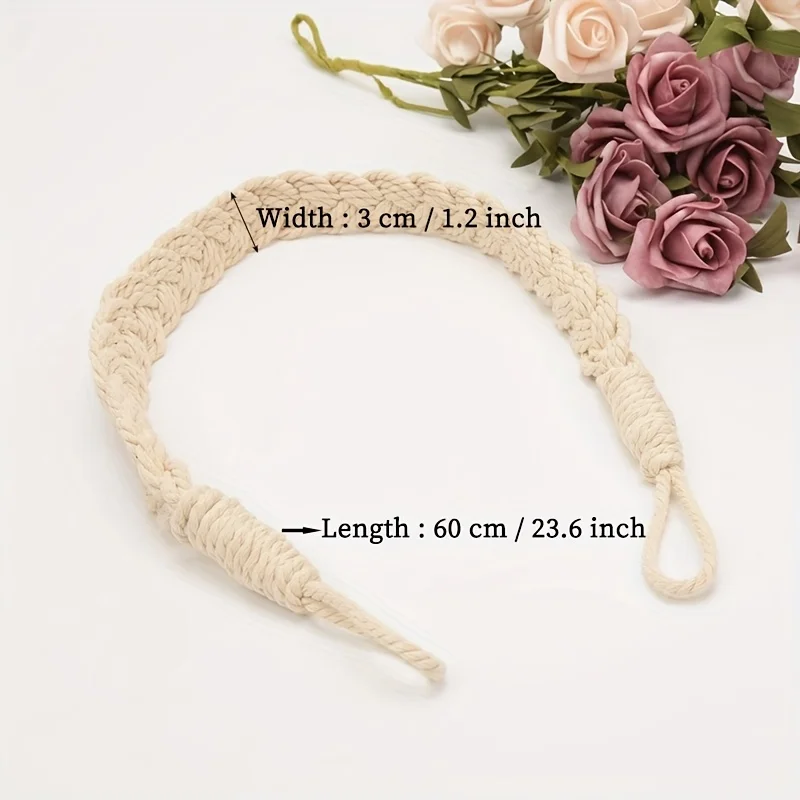 2 шт. Пара бежевых витых веревочных завязок в японском стиле в легком роскошном дизайне для гостиной