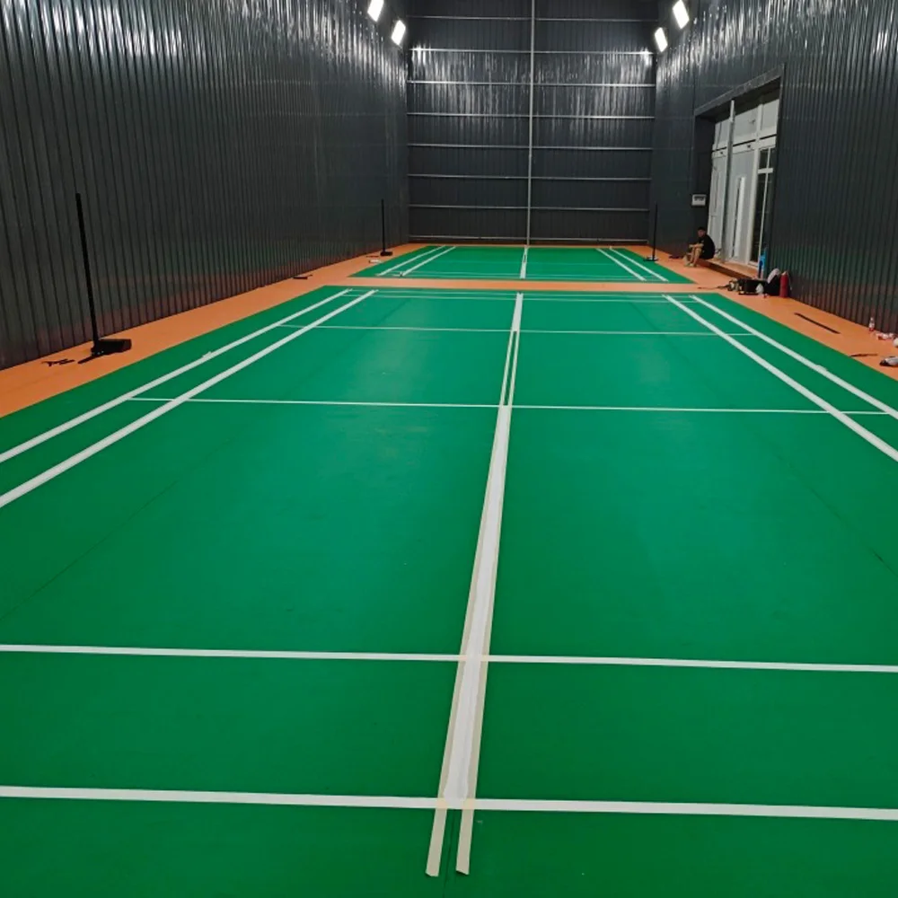 Beable Safety Performance Durability Vinyl Flooring For Badminton Court BWF Approved Sports Floor Mat Have White Lines And LOGO