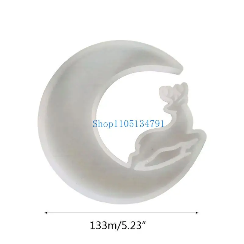 98 كم الأشعة فوق البنفسجية راتنجات الكريستال الحرف الايبوكسي الحرف صب قالب المجوهرات المصنوعة يدويًا قالب حيوان قمر القمر.