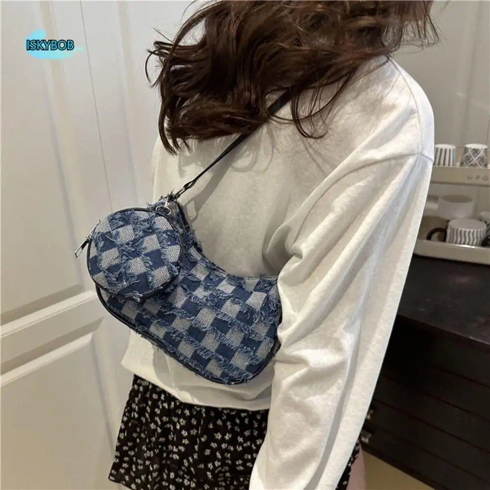

Trendy New Design Denim Underarm Bag Vintage Tassels Single Shoulder Bag Y2k Korean Women's Handbag Lady
