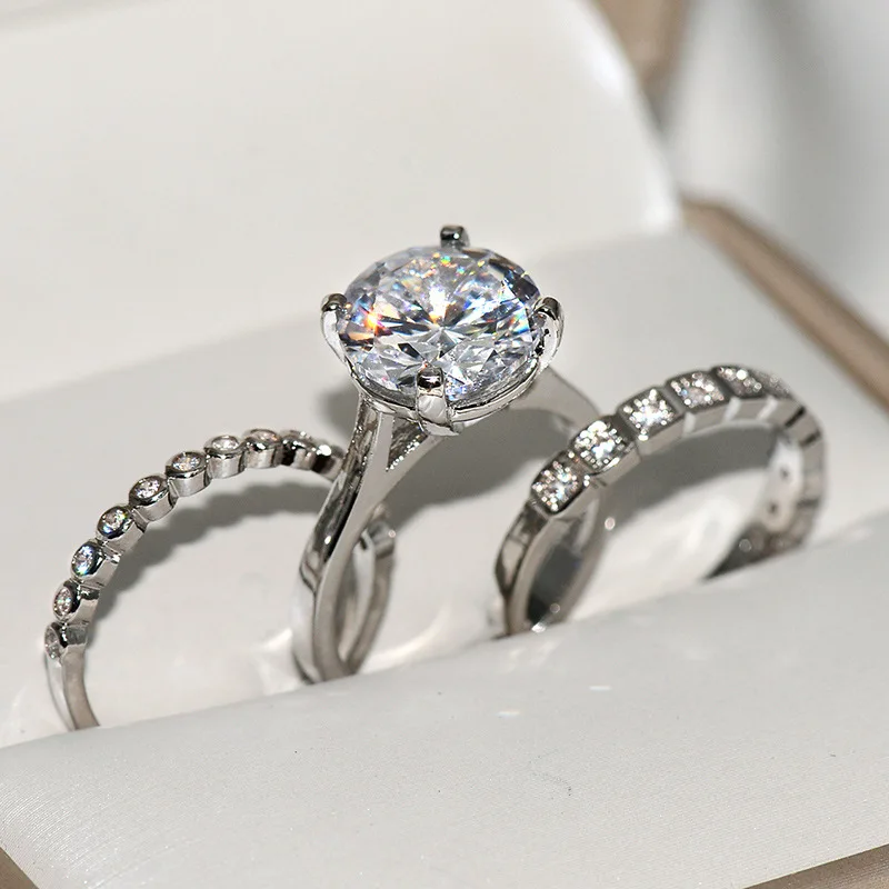 925-sterling-silver-luxury-sparkling-simulation-diamond-ring,-European-and-American-zircon-3-combination-women's-wedding-ring