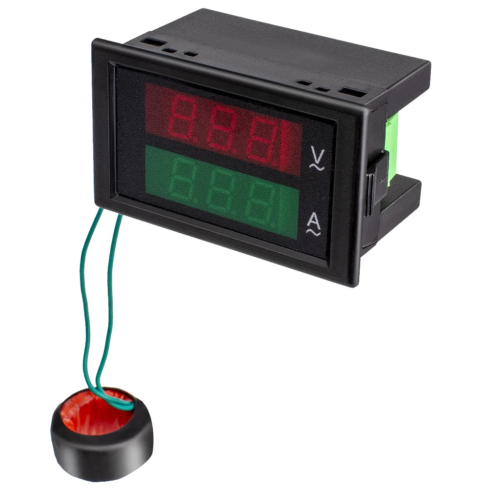 Dual Display Digital Voltmeter Ammeter Voltage Tester AC200-450V/80-300V 1-100A Volt Amp Gauge Meter Current Panel Meter