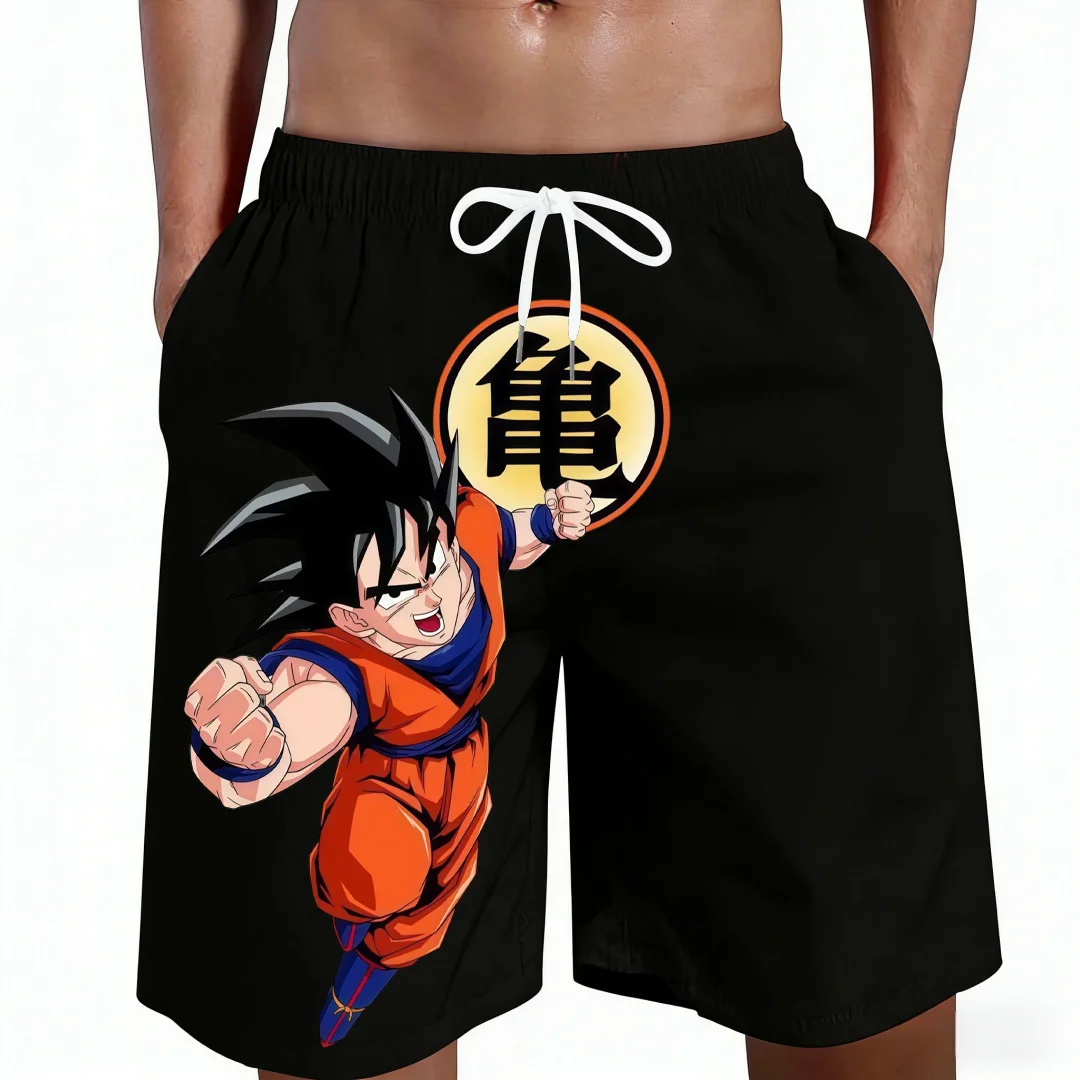 2026 Dragon Ball Goku Kame Symbol Beach Shorts Men Women Kids Retro Anime Graphic Swim Trunks Casual Cotton Summer Board Shorts