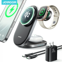 Joyroom Qi2 3 in 1 Wireless Charging Station Foldable Fast Wireless Charger Stand for iPhone 16/15/14/13/12 & Apple Watch JR-W17