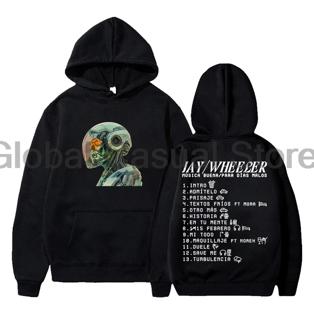 

Jay Wheeler Musica Buena Para Dias Malos Album Hoodie 2024 World Tour Long Sleeve Streetwear Men Women Hooded Sweatshirt