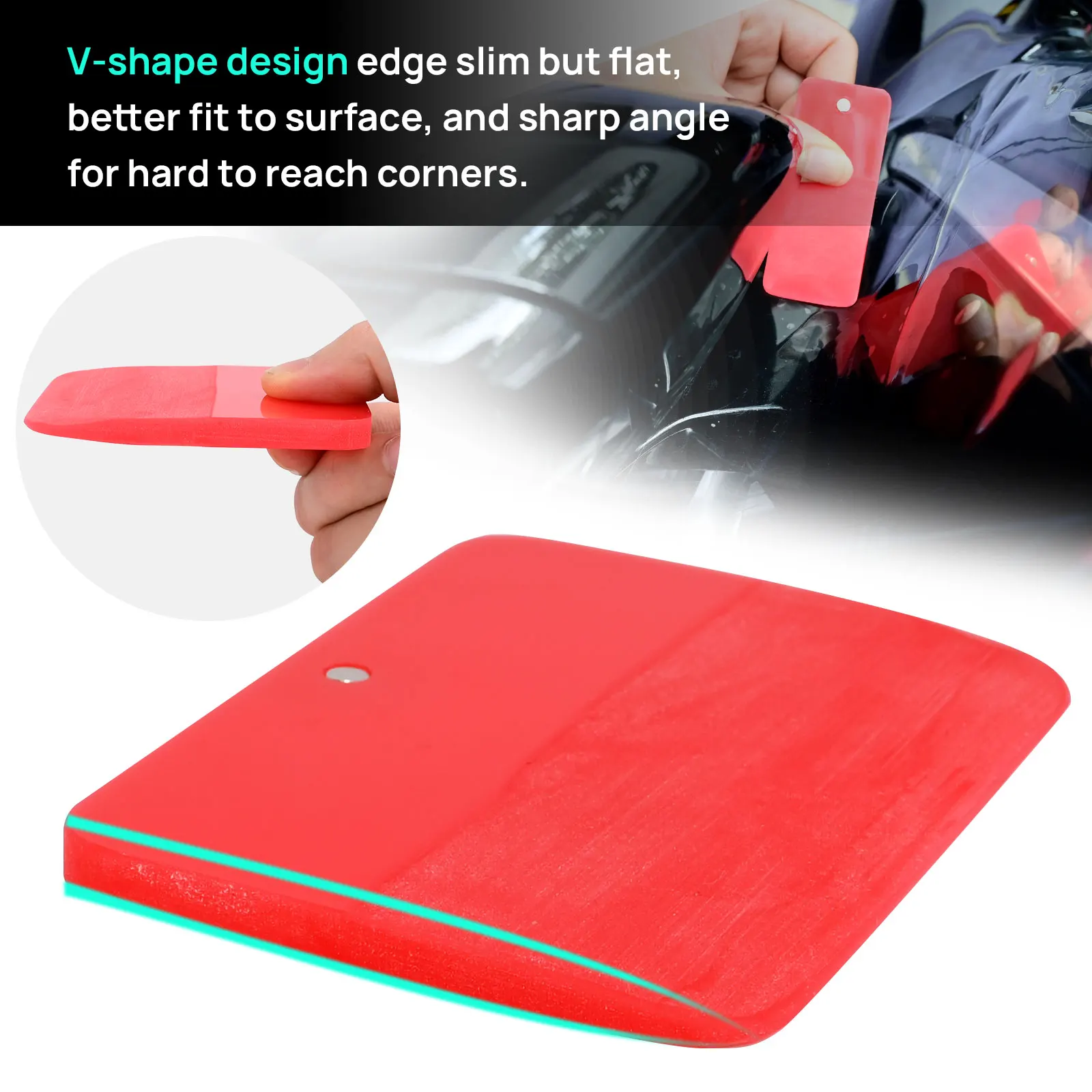 FOSHIO 3pcs/5pcs Rubber Squeegee Set with Storage Box Soft Car Wrap Vinyl PPF Scraper Window Tinting Film Water Cleaning Remover