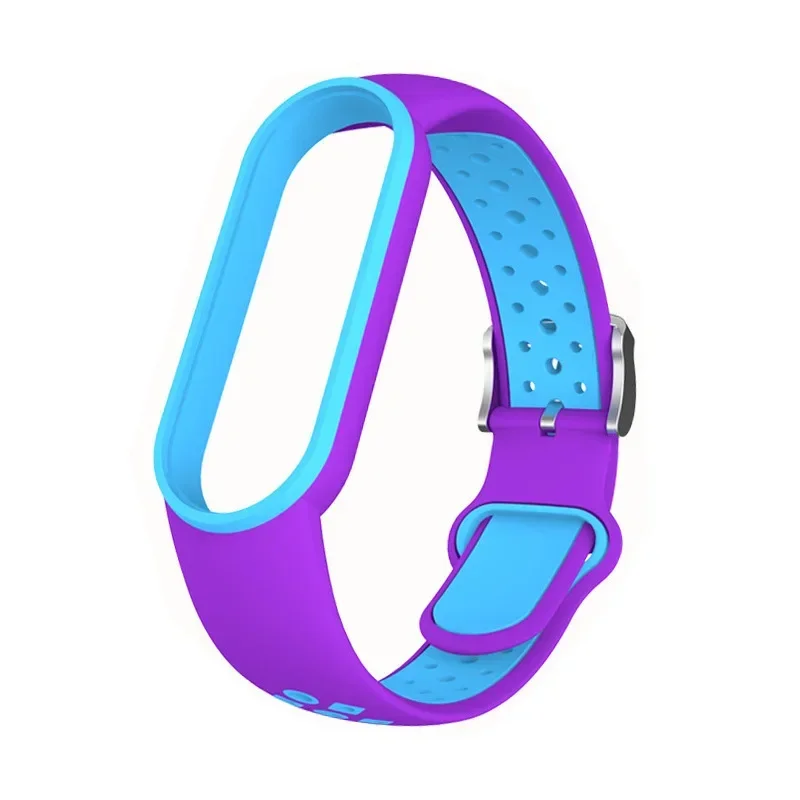 Silicone Strap for Xiaomi Mi band 3 4 5 6 7 Bracelet Sport miband 6 7Replacement Wristband Double Buckle correa Belt Accessorise