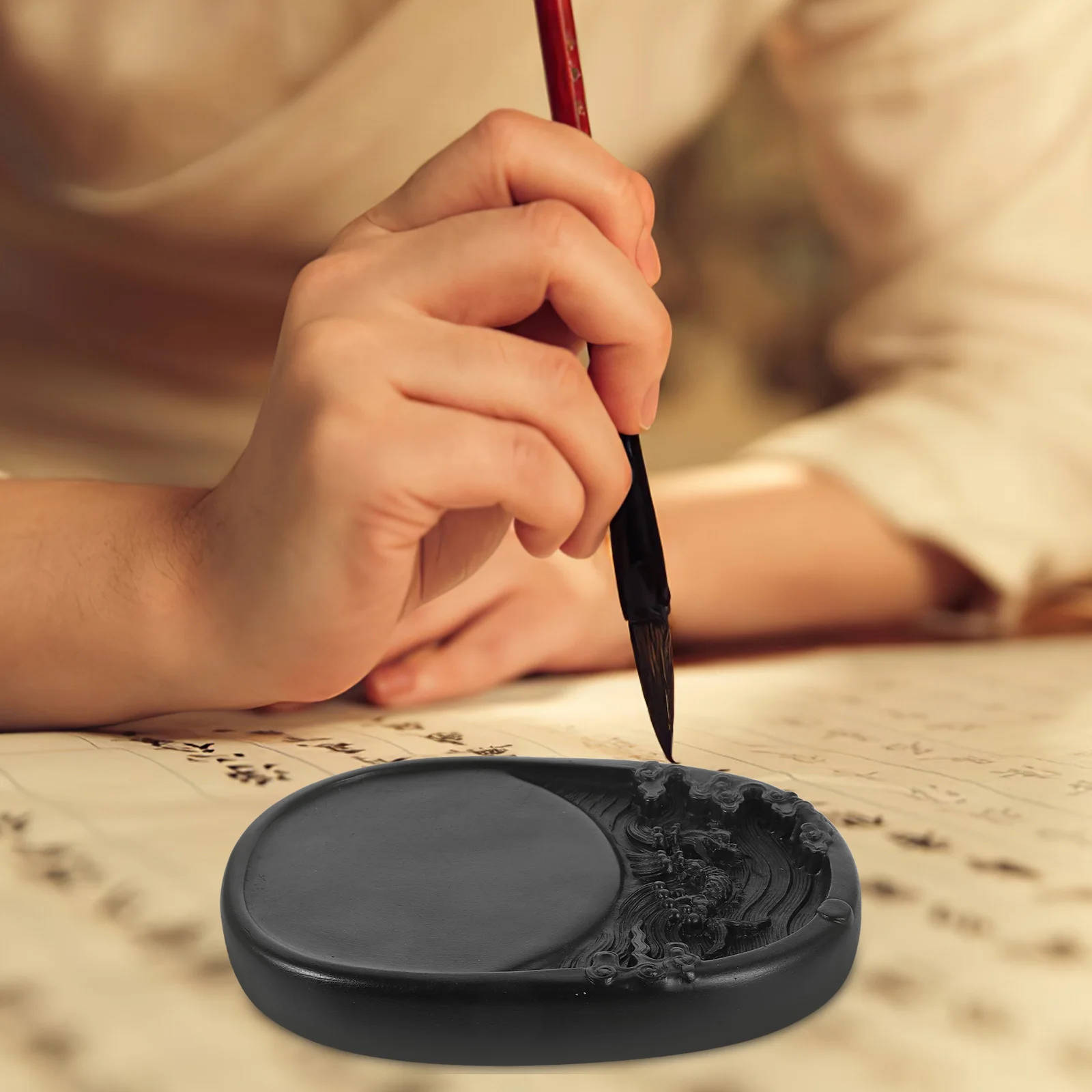 

Preserve Inkslab Chinese Inkslab Stone Calligraphy Inkstone Smooth Round Edges No Burrs Safe Durable Practical