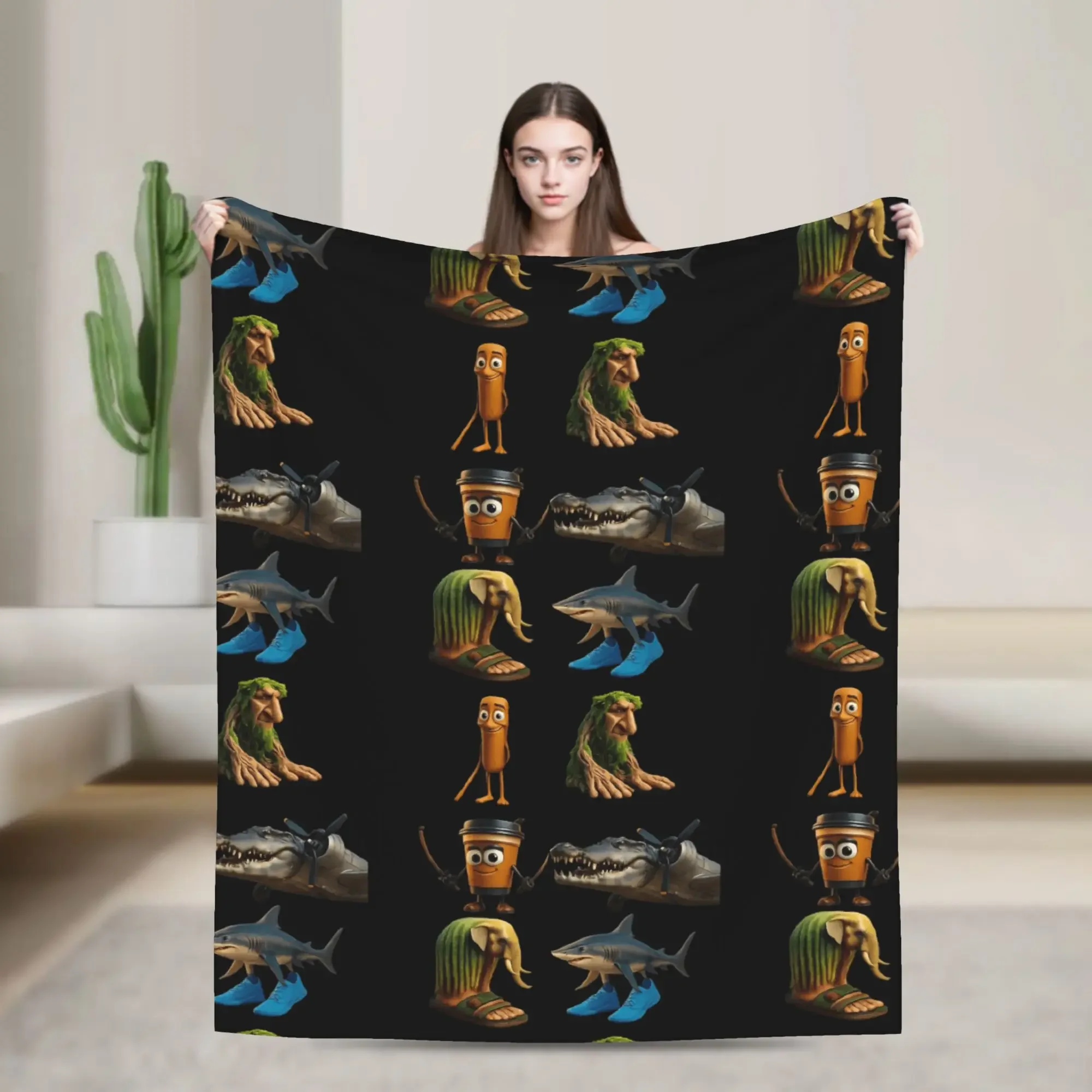Italian Brainrot Super Blanket Quality Soft  Throw Blanket Winter Decorative Home Decor Novelty Bedspread