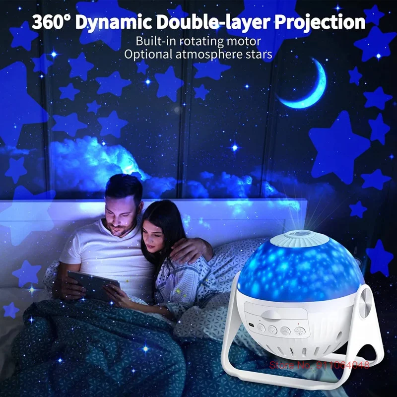 

2022 Latest Galaxy Planetarium Projector Night Light 6 In 1 Focusable HD 360 Rotating Christmas Decor Gifts Sky Blue Party Lamp