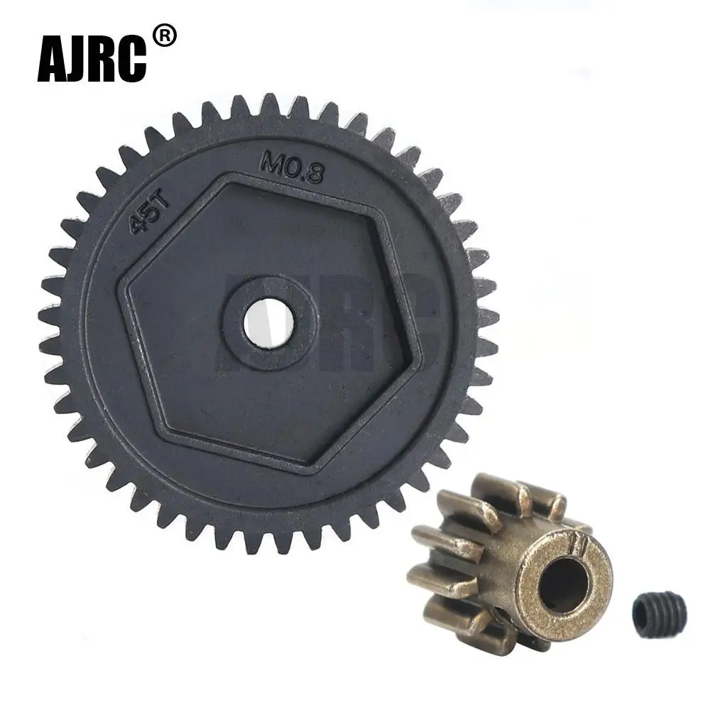AJRC Harden Steel Spur Gear 45T 0.8M 32P #8053 11T Motor Teeth For 1/10 RC Model Crawler Traxxas TRX-4 TRX4 TRX-6