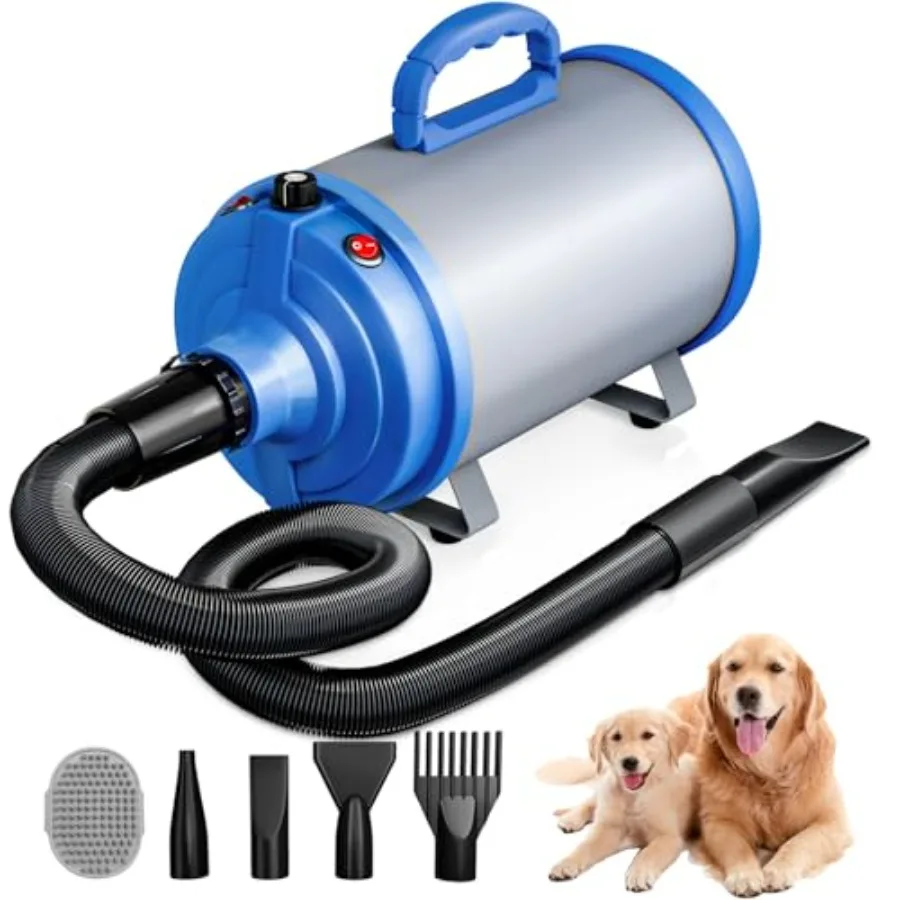 

Dog Dryer Pet Hair Blower High Velocity for Grooming Blow 3800W/5.2HP for Large Dogs Sechoir Pour Chien with Stepless Adjustabl