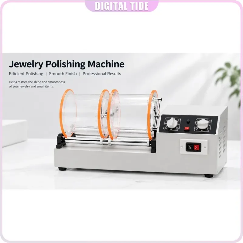 2.2KW KT-1320 Jewelry Polishing Machine Four Speed Rotary Tumbler for Timed Jewelry Cleaning