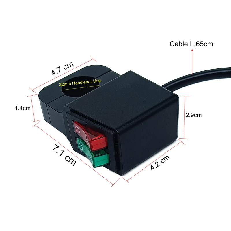 Выключатель на руль мотоцикла, дюйма, CNC, алюминий, 12 В