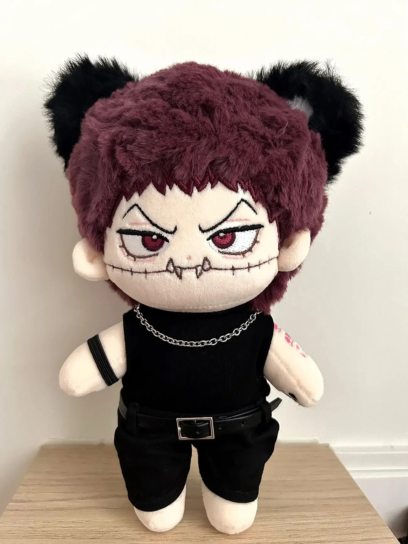 20cm Dolls Clothes Suit Black Onesie Belt Cool Tank Necklace Shoes Handsome Cotton Doll Clothes Toy Dolls Outfit for Korea Dolls
