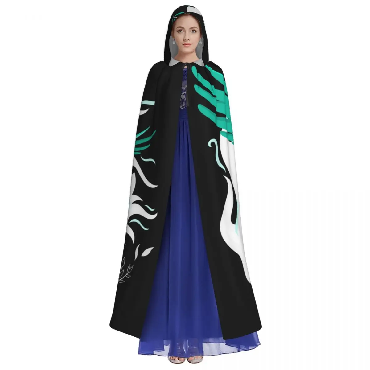 Hooded Cloak Unisex Cloak with Hood Cloak Cosplay Costume Green Phoenix