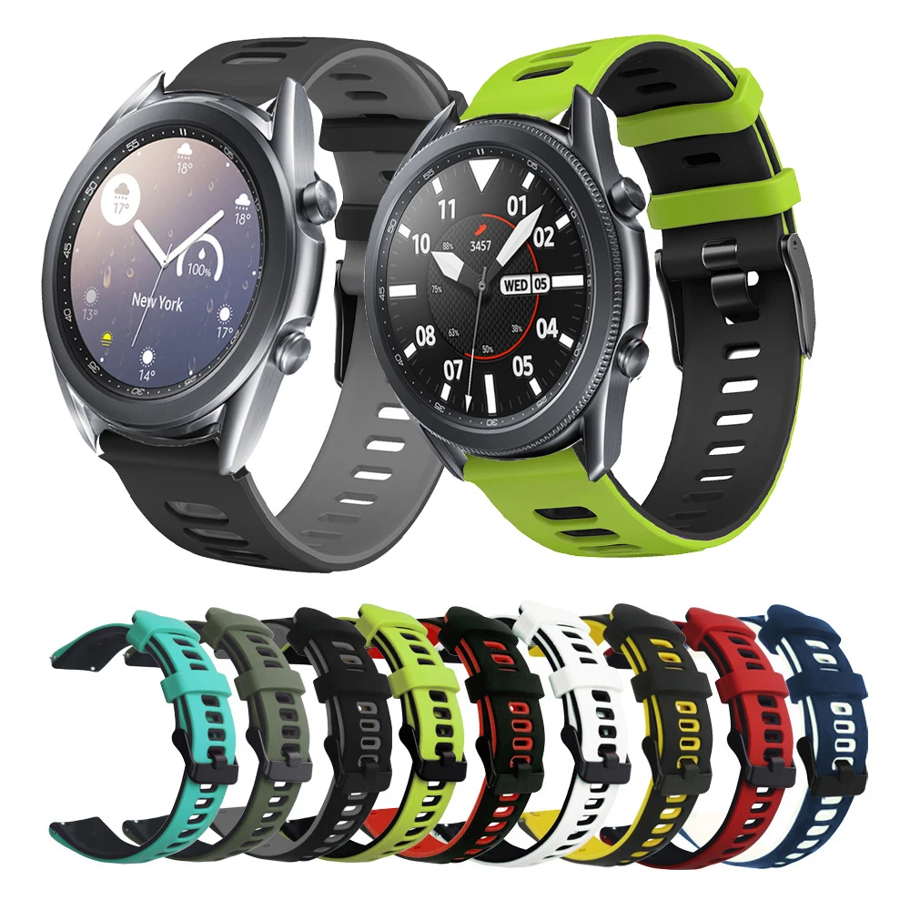 

20mm 22mm Silicone Strap For Samsung Gear S3 S2/Galaxy 42mm 46mm Quick Release Bracelet For Samsung Galaxy Watch3 41mm 45mm Band