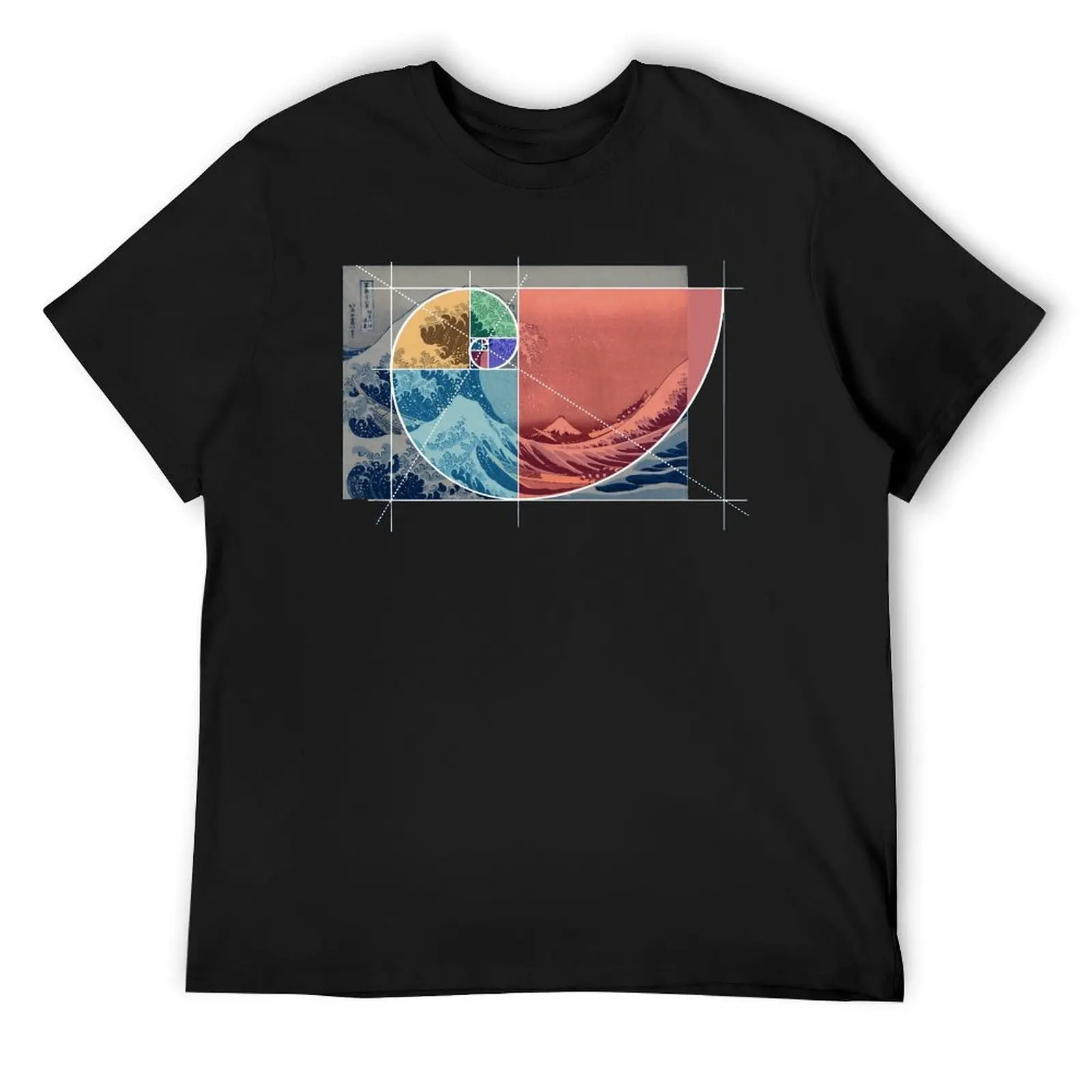 Crewneck Hokusai Meets Fibonacci Golden Ratio Version with T-shirt  Sports Tees Premium Humor Graphic Leisure Eur Size