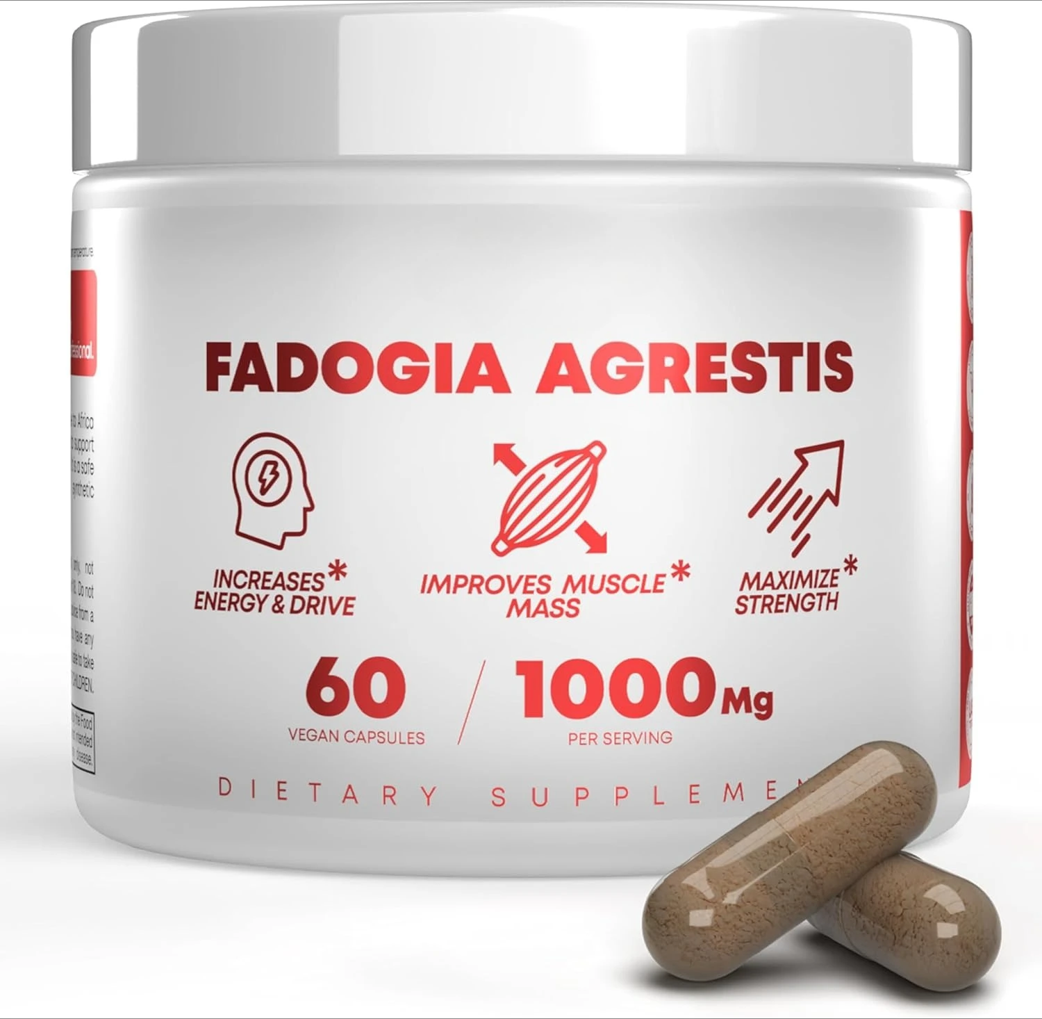 

Fadogia Agrestis 1000mg Per Serving Supplement - Potent Extract to Increase Energy, Athletic Performance & Muscle Mass - Supplem
