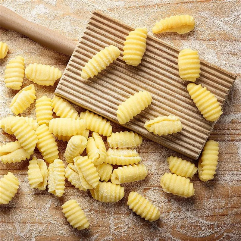 Premium Pasta Making Board, Gnocchi Board, Beech Wood Gnocchi Board Butter Board Dough Scraper For Pasta And Cultured Butter