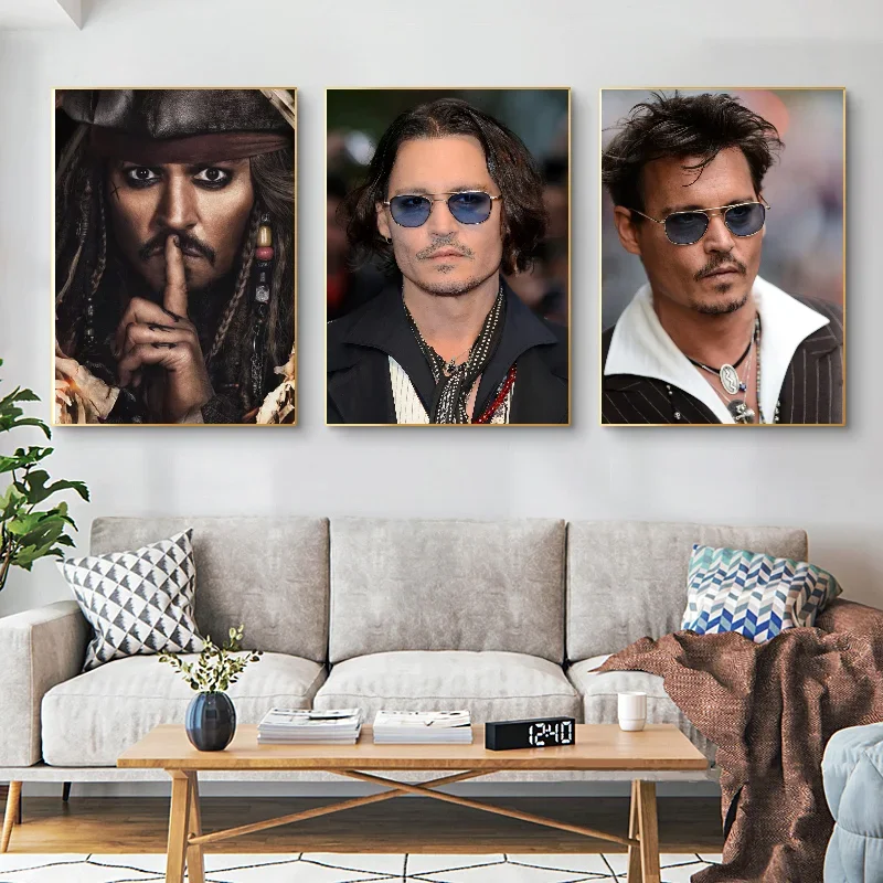 1 قطعة جاك سبارو الممثل جوني ديب المشارك ورقة طباعة غرفة المعيشة المنزلي غرفة نوم مدخل بار مقهى الفن اللوحة ديكور #4