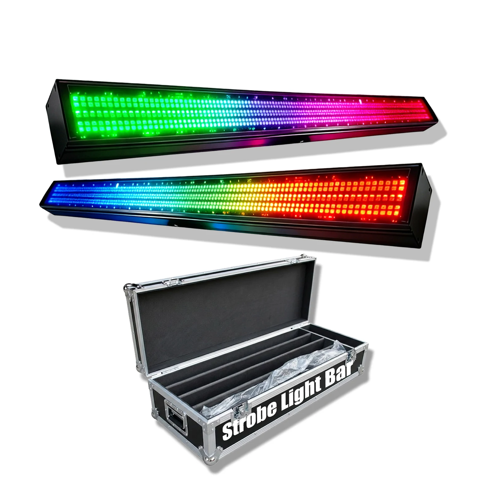 Factory wholesale price 250W LED stroboscopic light strip RGBW 48 + 24 segments 1-30Hz DMX512 127 programs, nightclub