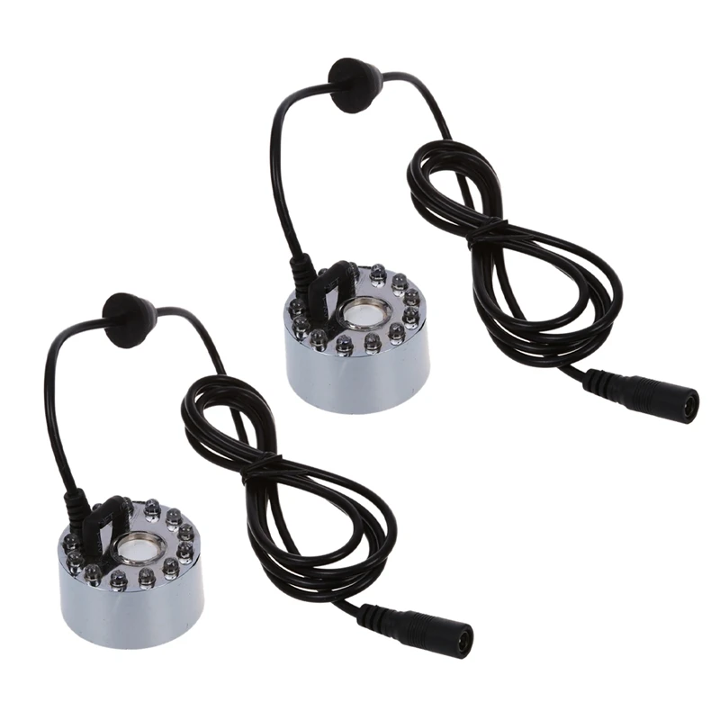 2X Ultrasonic Mist Maker Fogger Water Fountain Pond 12 LED